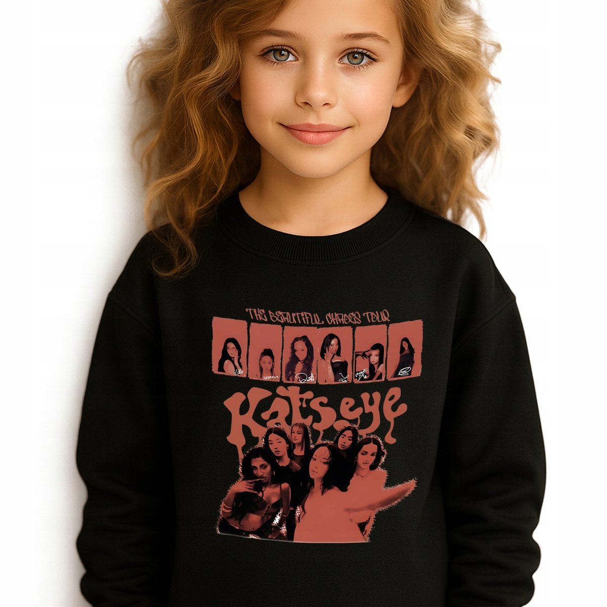 Bluza Dziecięca Czarna KATSEYE POP MUSIC Muzyka K-pop Prezent - 128 cm Wz