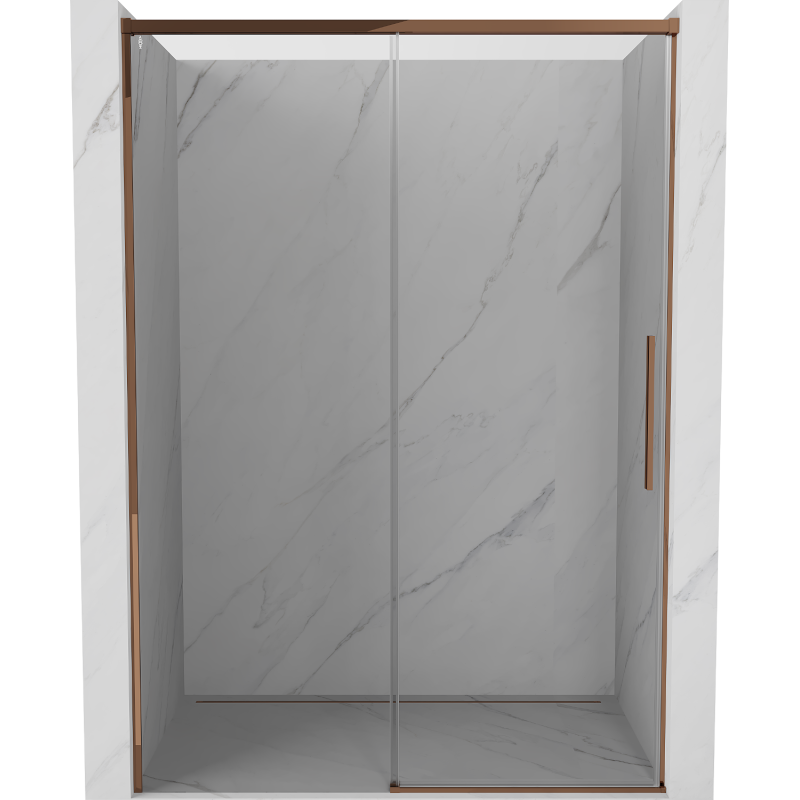 Mexen Rox drzwi prysznicowe rozsuwane 155 cm, transparent, różowe złoto - 8C2-155-000-60-00