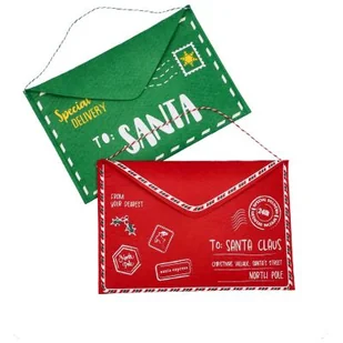 Dekoracja składana z filcu koperty 2 sztuki 30 x 20,5 x 0,5 cm - Ozdoby bożonarodzeniowe - miniaturka - grafika 1
