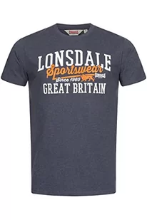 Lonsdale Dervaig T-shirt męski, Marl Navy/Orange/White, M - Koszulki męskie - miniaturka - grafika 1