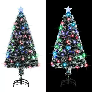 vidaXL Sztuczna choinka z lampkami i stojakiem, 120 cm, 135 gałązek - Choinki - miniaturka - grafika 1