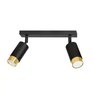 Lampy sufitowe - Emibig Hiro lampa sufitowa (spot) 2-punktowa czarna/złota 965/2 0965/2 - miniaturka - grafika 1