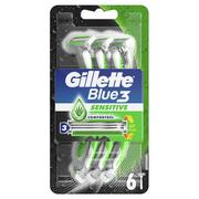 Maszynki do golenia i wkłady - Gillette Blue3 Sensitive Jednorazowa maszynka 6szt - miniaturka - grafika 1