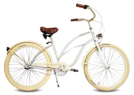 Rowery - Rower miejski damski Cruiser 28 CARAMEL MILK biały kremowy - miniaturka - grafika 1