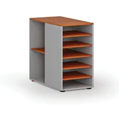 Regały biurowe - Dostawna szafka półkowa do biurka PRIMO GRAY, lewa, szara/wiśnia - miniaturka - grafika 1