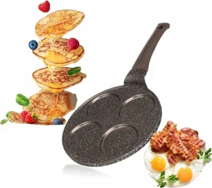 PATELNIA DO racuchów jajek placuszków 26cm GRANITE brown banquet na prezent - Patelnie - miniaturka - grafika 1