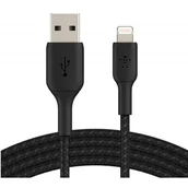 Kable USB - Belkin Kabel Braided USB- Lightning 3m czarny CAA002bt3MBK - miniaturka - grafika 1