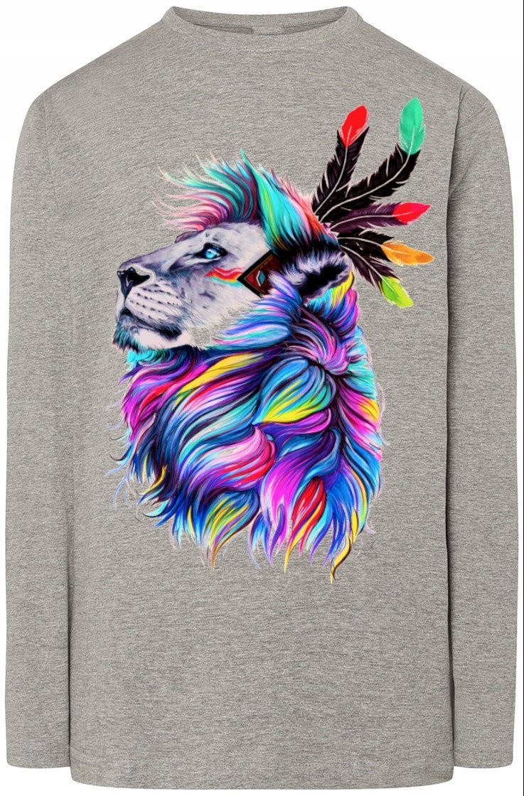 Lew Kolorowy Męski Modny Longsleeve Rozm.XS