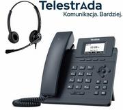 Telefonia VoIP - TELESTRADA Telefon VoIP z słuchawką call center Yealink T30 + Platora Pro-D - miniaturka - grafika 1