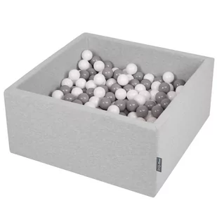 KiddyMoon kąpiel do zabawy dla dzieci, 200  300 kolorowych kulek,  7 cm, kwadratowa, Made in EU - Suche baseny - miniaturka - grafika 1