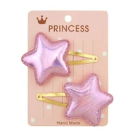 Ozdoby do włosów - Spinki do Włosów Różowe Zestaw 2 Sztuki Gwiazdki Błyszczące dla Dzieci - miniaturka - grafika 1