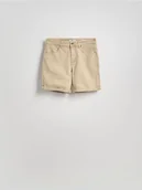 Spodenki męskie - Reserved - Jeansowe szorty slim fit - kremowy - miniaturka - grafika 1