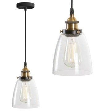 Lampa Szklana Loft Industrial Transparentna Verto Szkło Toolight