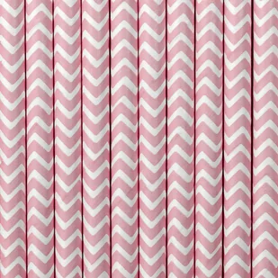 PartyDeco Słomki papierowe chevron, różowe jasne, 19,5 cm, 10 szt SPP3-081J - Słomki do napojów - miniaturka - grafika 1