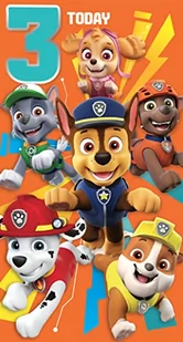 Psi Patrol oficjalna kartka urodzinowa, 3 Dzisiaj, wiek trzy - Kartki okolicznościowe i zaproszenia - miniaturka - grafika 1