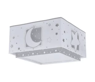 Dalber 63236E - Plafon dziecięcy MOONLIGHT 2xE27/60W/230V szary - Lampy sufitowe - miniaturka - grafika 1