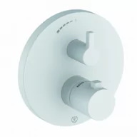 Baterie podtynkowe - KLUDI 208355315 NOVA FONTE Puristic podtynkowa bateria natryskowa z termostatem, biały mat - miniaturka - grafika 1