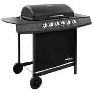 Grille gazowe - Grill gazowy z 6 palnikami, czarny - miniaturka - grafika 1