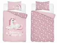 Pościel dla dzieci - Pościel bawełniana do łóżeczka 100x135 5517b jednorożec - miniaturka - grafika 1