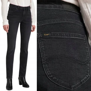 Lee ELLY SLIM Black Ellis DOPASOWANE PROSTE CZARNY DżINS W28 L31 - Spodnie damskie - miniaturka - grafika 1