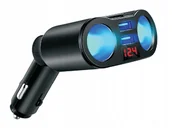 Akcesoria motoryzacyjne - Rozdzielacz Gniazda Zapalniczki, 2 Usb, Voltomierz #LXM274 - miniaturka - grafika 1