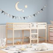 Łóżeczka i kojce - vidaXL Rama łóżka dla dzieci, z drabinką, 90x200 cm, drewno sosnowe - miniaturka - grafika 1