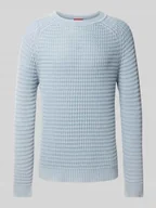 Swetry męskie - Sweter z dzianiny o kroju slim fit z mieszanki lnu i bawełny model ‘Sardello’ - miniaturka - grafika 1