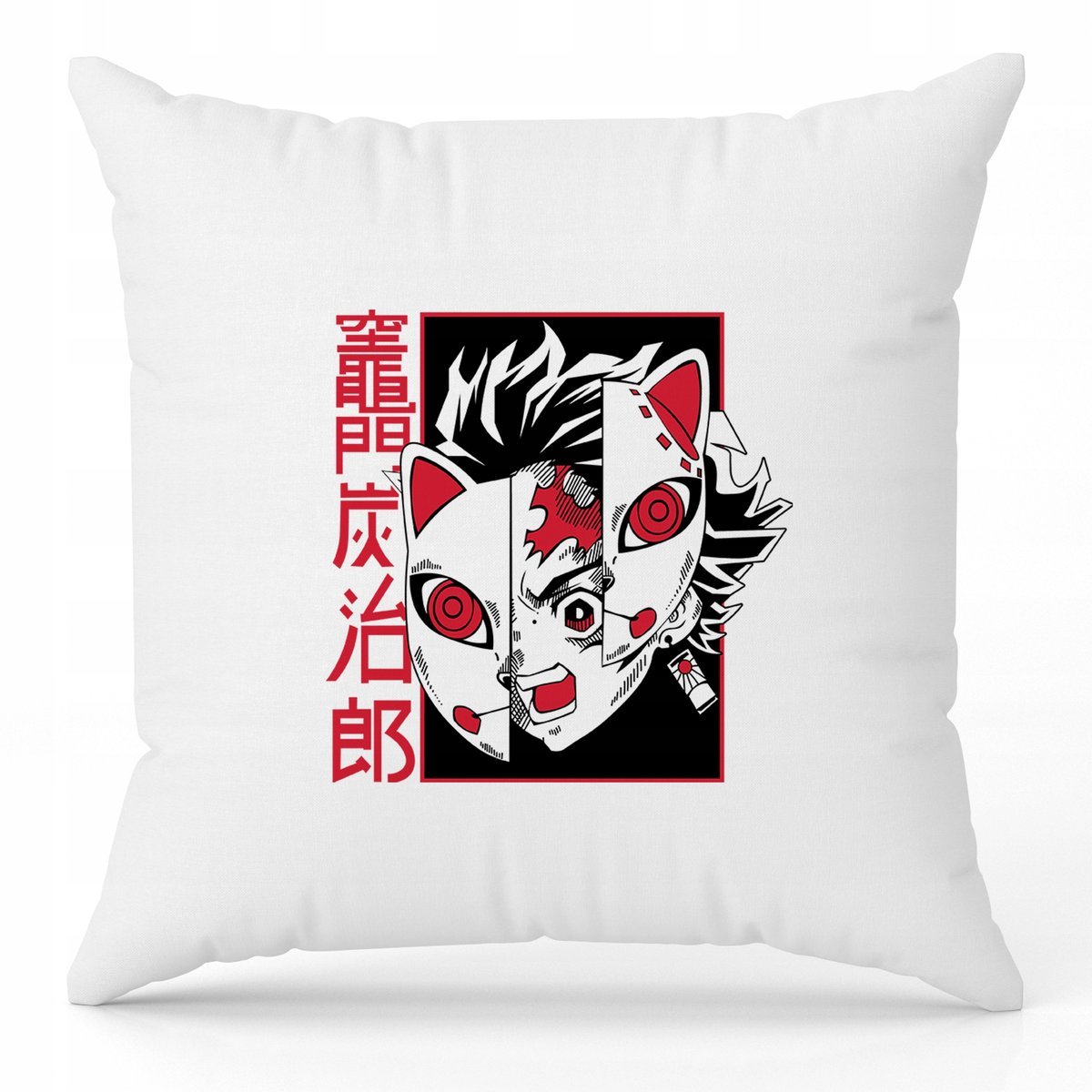 Poduszka Biała Ozdobna 40cm x 40cm TANJIROU CAT Film Anime Na Prezent Wzory