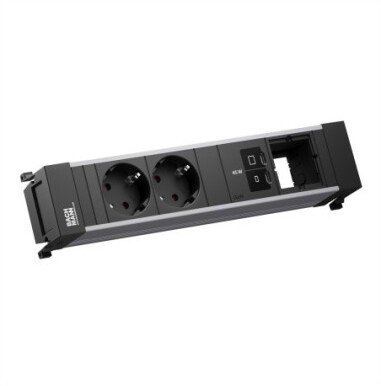 Listwa zasilająca Bachmann BACHMANN POWER FRAME 2xCEE7/3, 1xUSB C/C 45 W, 1xCM, długość 0,2 m