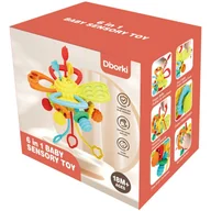 Gryzaki dla dzieci - KOLOROWA ZABAWKA ANTYSTRESOWA SENSORYCZNY GRYZAK MIĘKKA PIŁKA Z AKCESORIAMI - miniaturka - grafika 1