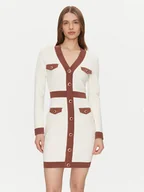 Sukienki - Fracomina Sukienka dzianinowa FS24WD5002K524F8 Biały Slim Fit - miniaturka - grafika 1