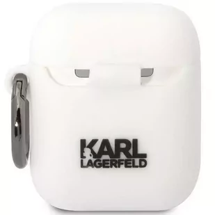 Etui ochronne na słuchawki Karl Lagerfeld do AirPods 1/2 cover biały/white Silicone Karl & Choupette - Akcesoria do słuchawek - miniaturka - grafika 2