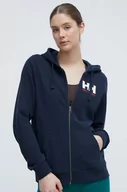 Bluzy damskie - Helly Hansen bluza bawełniana damska kolor granatowy z kapturem melanżowa 34461 - miniaturka - grafika 1