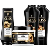 Zestawy kosmetyków damskich - Zestaw do włosów 2x szampon, odżywka i maska Gliss Repair - miniaturka - grafika 1