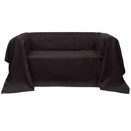 Narzuty - vidaXL Pokrowiec/Narzuta na kanapę micro zamsz brąz 270 x 350 cm - miniaturka - grafika 1