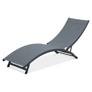 Leżak plażowy STAR Dark Grey - Focus Garden - Leżaki ogrodowe - miniaturka - grafika 1