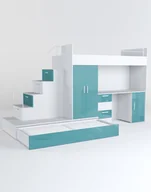 Krzesełka i taborety dla dzieci - Meblościanka Raj 5 połysk - pokój dziecięcy, młodzieżowy z materacem i stelażem niebieski - miniaturka - grafika 1