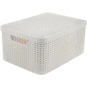 Akcesoria łazienkowe - Curver STYLE M Pudełko z pokrywką kremowy 205848 - miniaturka - grafika 1