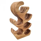 Stojaki na wino - Dekoracyjny dębowy stojak na wino - na 6 win - miniaturka - grafika 1