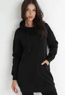 Bluzy damskie - Czarna Bluza Długa z Kapturem Nilalra - miniaturka - grafika 1