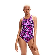 Stroje kąpielowe - Speedo Damski strój kąpielowy HyperBoom Allover Medalista, True Navy/Berry/Miami Lilac, 32 (UK 10), True Navy/Berry/Miami Lilac, 164 - miniaturka - grafika 1