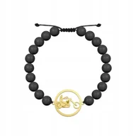 Bransolety męskie - Złota Bransoleta Chopper Męska Perły 925 Prezent GRAWER ŻYCZENIA GRATIS - miniaturka - grafika 1