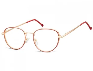 Owalne Okulary oprawki optyczne 918 złoto-bordowe - Okulary korekcyjne, oprawki, szkła - miniaturka - grafika 1