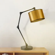 Lampy stojące - Złota lampa stołowa na czarnym stelażu ASMARA MIRROR - miniaturka - grafika 1