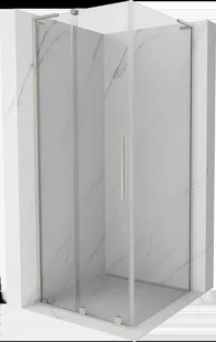 Mexen Velar L kabina prysznicowa rozsuwana 90x90 cm, transparent, nikiel szczotkowany - 871-090-090-03-97 - Kabiny prysznicowe - miniaturka - grafika 1