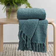 Koce - Koc Suzi, 130x170 cm, z frędzlami, miętowy, Eurofirany - miniaturka - grafika 1