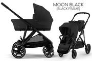 Wózki dziecięce - Cybex GAZELLE S 2w1 Moon Black (Black Frame) - miniaturka - grafika 1