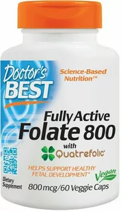 Doctor''s Best Fully Active Folate 800 With Quatrefolic 60 Vcaps - Witaminy i minerały dla sportowców - miniaturka - grafika 1