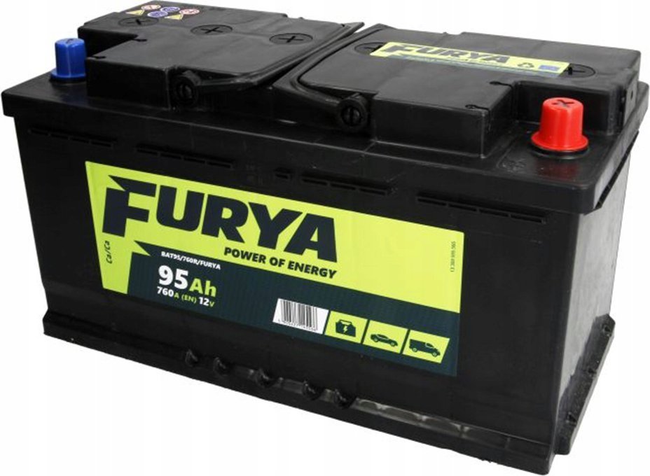 Akumulator FURYA 12V 95Ah/760A P+ biegun standardowy 353x175x190 B13 - stopka o wysokości 10.5 mm rozruchowy