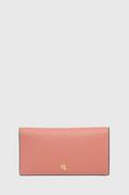 Portfele - Lauren Ralph Lauren portfel skórzany damski kolor różowy - miniaturka - grafika 1